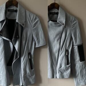 STELLA & JAMIE MULTI WAY LONG SLEEVE OR SHORT SLEEVE MOTO JACKET SIZE SMALL